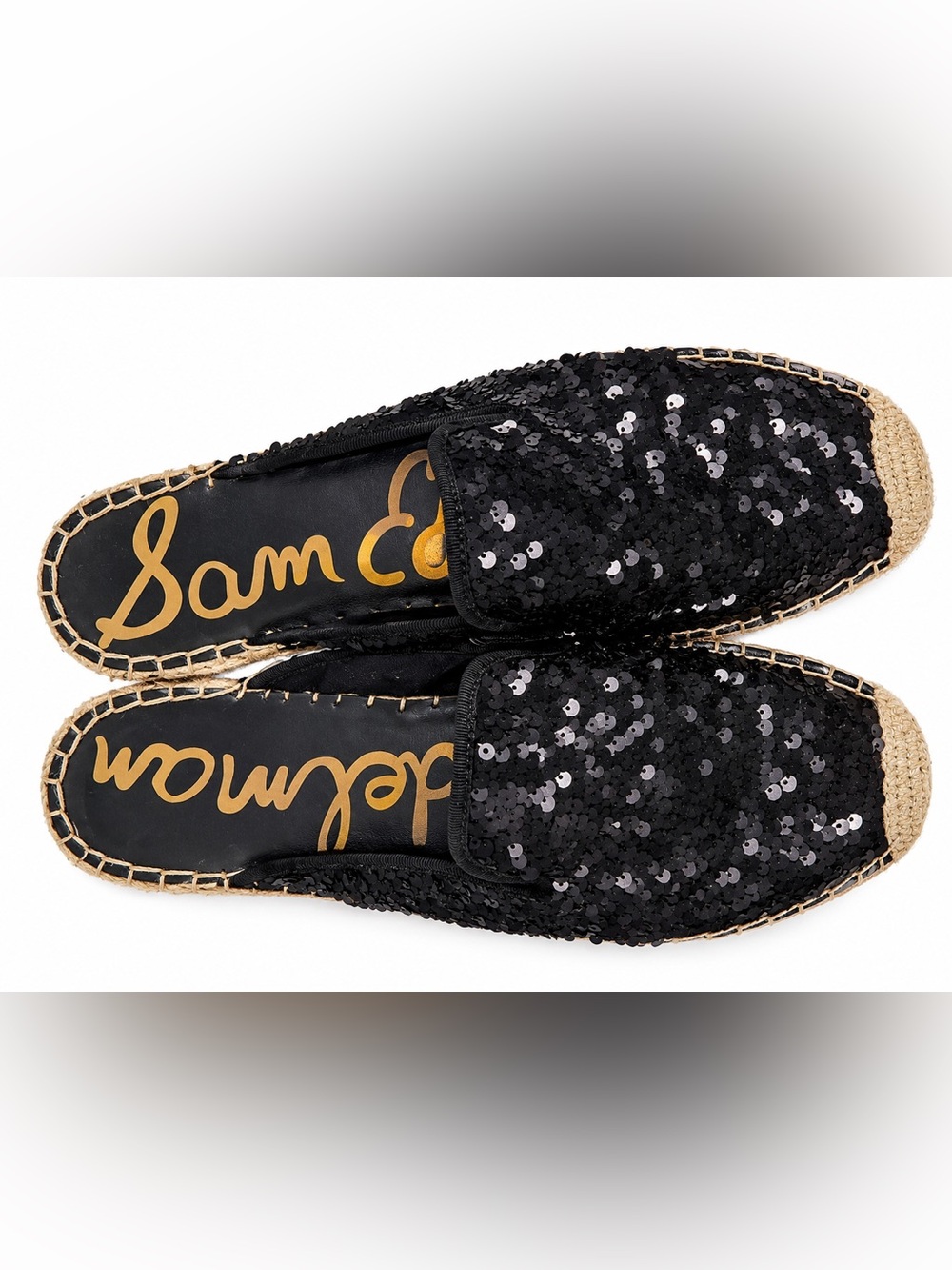 Sam Edelman Black Sequin Espadrille Slip-On